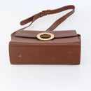 CELINE Circle Shoulder Bag Leather Brown Gold Auth 149092-5