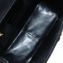 Salvatore Ferragamo Gancini Shoulder Bag Suede Black Gold Auth 149105-10