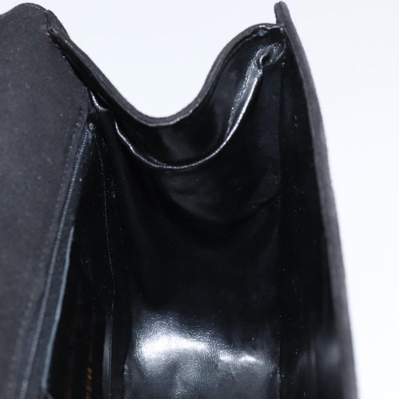 Salvatore Ferragamo Gancini Shoulder Bag Suede Black Gold Auth 149105