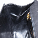 Salvatore Ferragamo Gancini Shoulder Bag Suede Black Gold Auth 149105-20