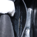 Salvatore Ferragamo Gancini Shoulder Bag Suede Black Gold Auth 149105-11