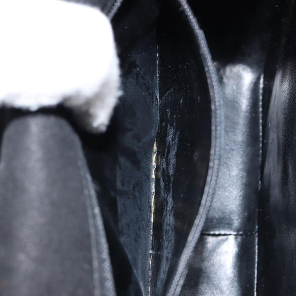 Salvatore Ferragamo Gancini Shoulder Bag Suede Black Gold Auth 149105