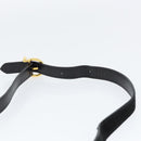 Salvatore Ferragamo Gancini Shoulder Bag Suede Black Gold Auth 149105-8