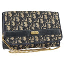 Christian Dior Trotter Canvas Chain Shoulder Bag Navy Auth 149106-1