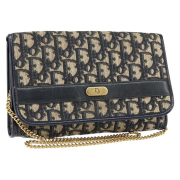 Christian Dior Trotter Canvas Chain Shoulder Bag Navy Auth 149106