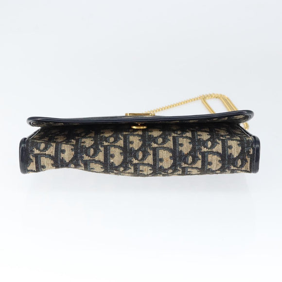Christian Dior Trotter Canvas Chain Shoulder Bag Navy Auth 149106