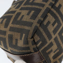 FENDI Zucca Canvas Vanity Hand Bag Black Brown Auth 149108-16