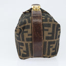 FENDI Zucca Canvas Vanity Hand Bag Black Brown Auth 149108-3
