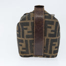 FENDI Zucca Canvas Vanity Hand Bag Black Brown Auth 149108-4