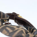 FENDI Zucca Canvas Vanity Hand Bag Black Brown Auth 149108-7