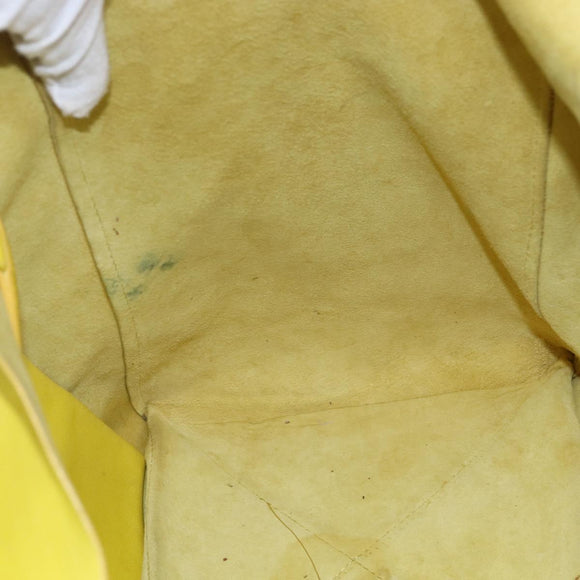 CELINE Horizontalkava Tote Bag Leather Yellow Gold Auth 149110