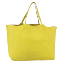 CELINE Horizontalkava Tote Bag Leather Yellow Gold Auth 149110-1