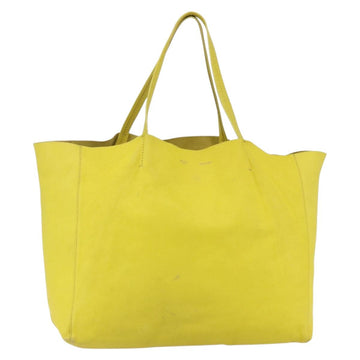 CELINE Horizontalkava Tote Bag Leather Yellow Gold Auth 149110