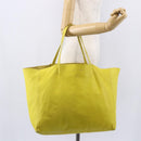 CELINE Horizontalkava Tote Bag Leather Yellow Gold Auth 149110-23