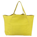 CELINE Horizontalkava Tote Bag Leather Yellow Gold Auth 149110-2