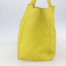 CELINE Horizontalkava Tote Bag Leather Yellow Gold Auth 149110-4