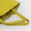 CELINE Horizontalkava Tote Bag Leather Yellow Gold Auth 149110-7