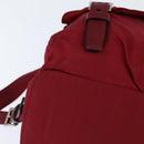 PRADA Backpack Nylon Red Silver Auth 149116-15