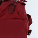 PRADA Backpack Nylon Red Silver Auth 149116-16