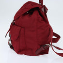 PRADA Backpack Nylon Red Silver Auth 149116-3