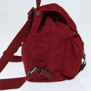 PRADA Backpack Nylon Red Silver Auth 149116-4