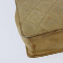 CHANEL Matelasse Chain Shoulder Bag Lamb Skin Beige Gold CC Auth 149120-15