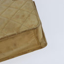 CHANEL Matelasse Chain Shoulder Bag Lamb Skin Beige Gold CC Auth 149120-16