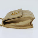 CHANEL Matelasse Chain Shoulder Bag Lamb Skin Beige Gold CC Auth 149120-3