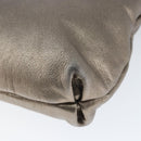 Salvatore Ferragamo Gancini Shoulder Bag Leather Silver Auth 149123-9