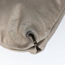 Salvatore Ferragamo Gancini Shoulder Bag Leather Silver Auth 149123-14