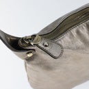 Salvatore Ferragamo Gancini Shoulder Bag Leather Silver Auth 149123-10