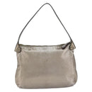 Salvatore Ferragamo Gancini Shoulder Bag Leather Silver Auth 149123-2