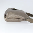 Salvatore Ferragamo Gancini Shoulder Bag Leather Silver Auth 149123-3