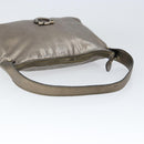 Salvatore Ferragamo Gancini Shoulder Bag Leather Silver Auth 149123-7