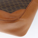 CELINE Macadam Canvas Shoulder Bag PVC Leather Brown Gold Auth 149126-15