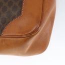 CELINE Macadam Canvas Shoulder Bag PVC Leather Brown Gold Auth 149126-16