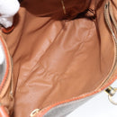 CELINE Macadam Canvas Shoulder Bag PVC Leather Brown Gold Auth 149126-10