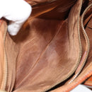 CELINE Macadam Canvas Shoulder Bag PVC Leather Brown Gold Auth 149126-11