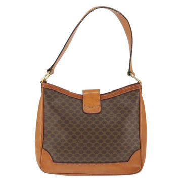 CELINE Macadam Canvas Shoulder Bag PVC Leather Brown Gold Auth 149126 - 0