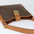 CELINE Macadam Canvas Shoulder Bag PVC Leather Brown Gold Auth 149126-6