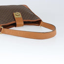 CELINE Macadam Canvas Shoulder Bag PVC Leather Brown Gold Auth 149126-7