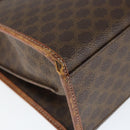 CELINE Macadam Canvas Hand Bag PVC Leather Brown Gold Auth 149127-15