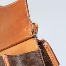 CELINE Macadam Canvas Hand Bag PVC Leather Brown Gold Auth 149127-10