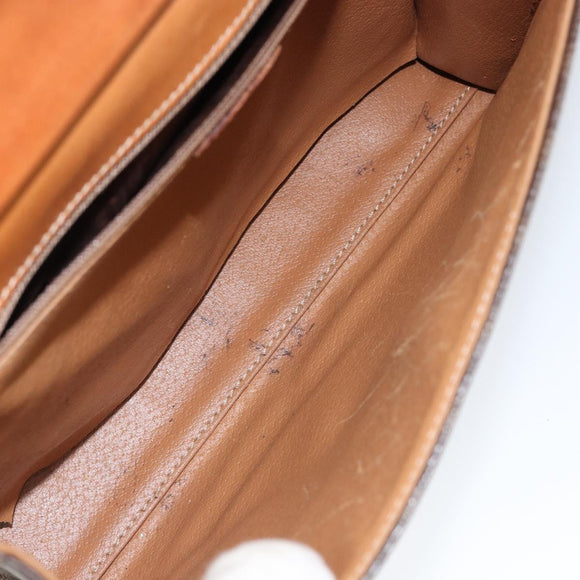 CELINE Macadam Canvas Hand Bag PVC Leather Brown Gold Auth 149127