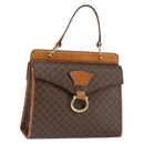 CELINE Macadam Canvas Hand Bag PVC Leather Brown Gold Auth 149127-1