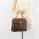 CELINE Macadam Canvas Hand Bag PVC Leather Brown Gold Auth 149127-23
