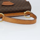 CELINE Macadam Canvas Hand Bag PVC Leather Brown Gold Auth 149127-7