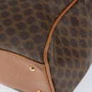 CELINE Macadam Canvas Hand Bag PVC Leather Brown Gold Auth 149128-9