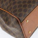 CELINE Macadam Canvas Hand Bag PVC Leather Brown Gold Auth 149128-14