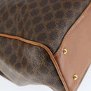 CELINE Macadam Canvas Hand Bag PVC Leather Brown Gold Auth 149128-16